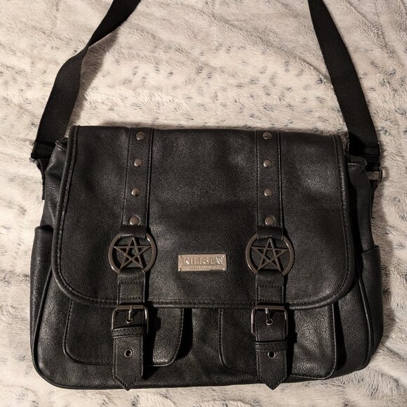 Killstar Faux Leather Messenger Bag - Picture 1 of 8